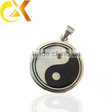 fashion stainless steel enamel pendant with yinyang pattern