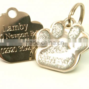 metal engraved metal tags with epoxy and enamel
