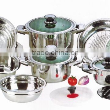 16pcs stainless steel swiss line turkish cookware set