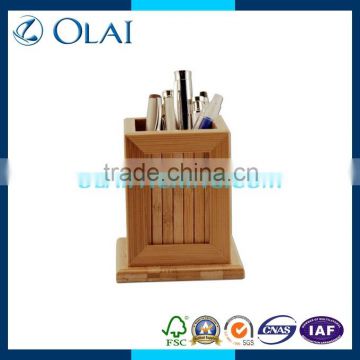 luxury eco-friendly bamboo pen container