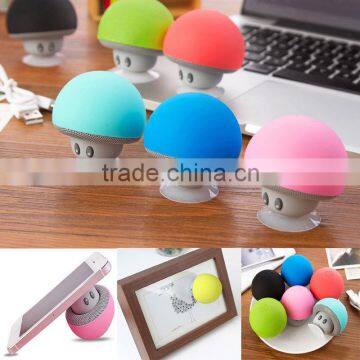 2016 Portable Cute Mushroom Wireless Music Bluetooth Speaker with Suction Cup