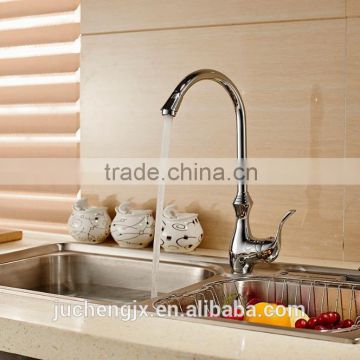 Hot and cold water chrome kitchen mixer