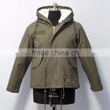 China fashionable fake fur military parka jacket