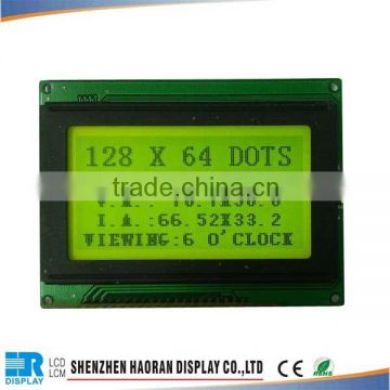 graphic 128x64 yellow-green monochrome LCD Module screen