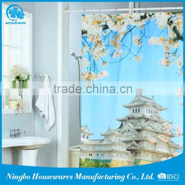 Water Repellent hotel hookless shower curtain