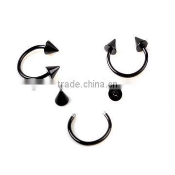 Anodized Spike Cone Horseshoe Circular Barbell Nose Rings Curved Rings