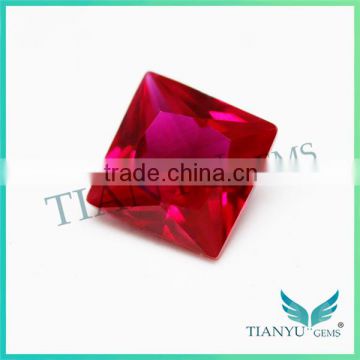 Chinese manufacturer 6*6mm square princess cut 8# corundum synthetic ruby