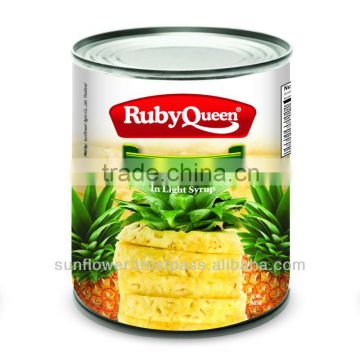 Choice Grade Canned Pineapple Slice Ruby Queen brand