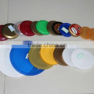 colorful PE plastic lid for tin can top end