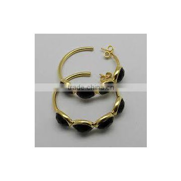 HOT SELLING onyx gold plated earrings, multi-color stone jewelry, fashion jewelry designs