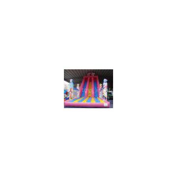 EN14960 giant mickey inflatable slide rental with red pink Color