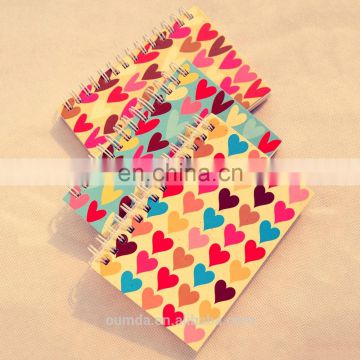 Colorful heart shape leather hardcover school/diary notebooks
