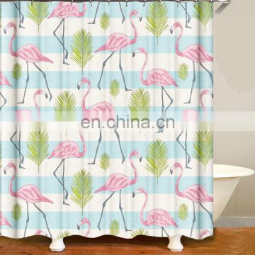 i@home custom made flamingo water repellent shower curtain printing polyester waterproof