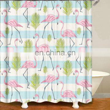 i@home custom made flamingo water repellent shower curtain printing polyester waterproof