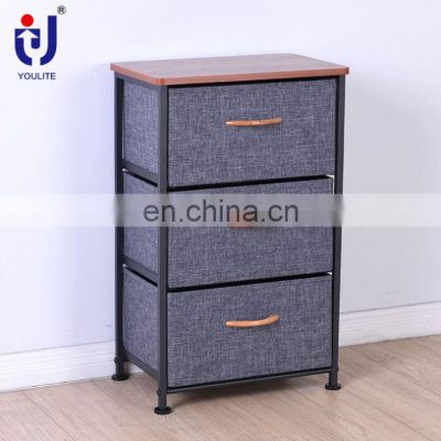 Zinc Alloy Material Kids Silver Mirrored Nightstand
