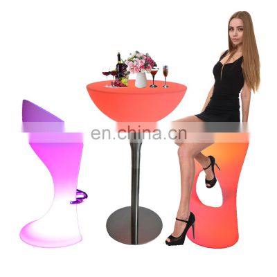 used coffee shop table and chairs /Modern RGB LED Bar Furniture Plastic Light Up Single LED Cafe Table and Chairs