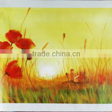 handmade home decor Artwork flower grass oil painting on canvas