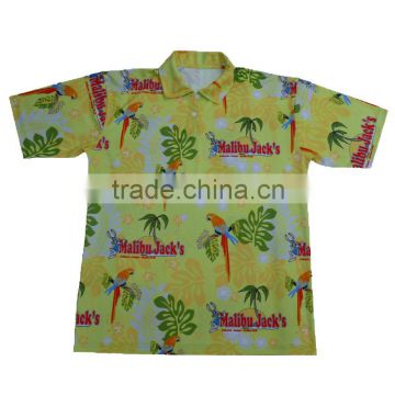 custom design sublimated beach polo shirt