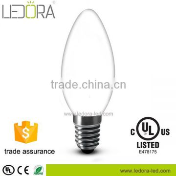 2468W Candelabra Milky Clear Frosted UL CUL replacement bulb led