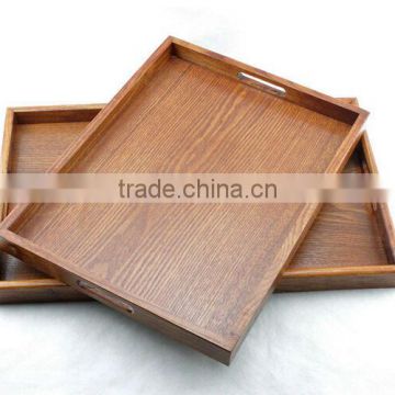 Rounded Wooden food Serving Tray