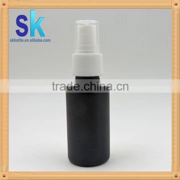 30ml frosted black glass bottle with spray pump cap for essential oil perfume bottle 30ml