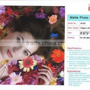 125G Single-sided cast-coated Matte photo paper