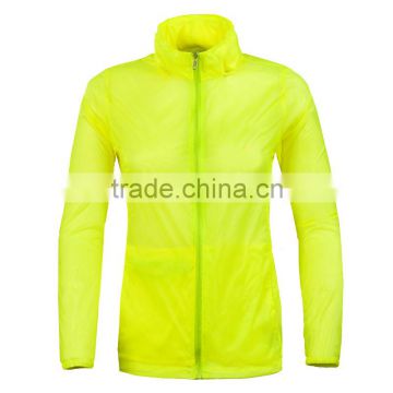 waterproof polyester windbreaker yellow jacket