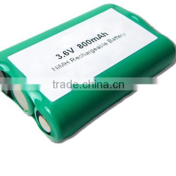 High quality 3.6v 800mAh nimh rechargeable battery for