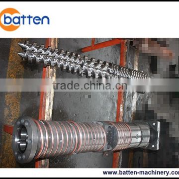 Conical twin extruder chromed barrel and screw for plastic machine