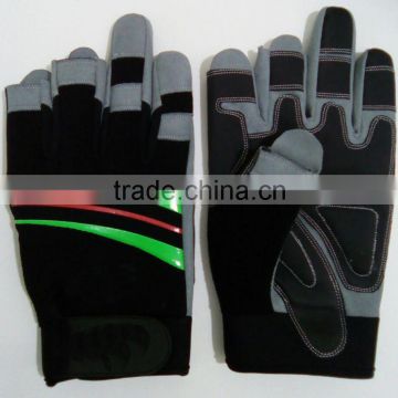 Synthetic leather garden glove for mechanical use