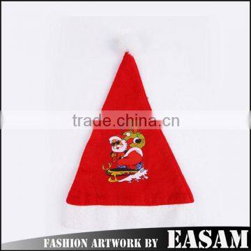 Christmas supplies cheap wholesale cute Santa Claus logo christmas hat plain 2015