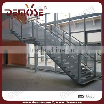 Glass tread wrought steel stairs used