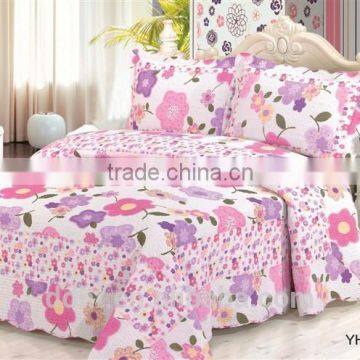 Pink Purple Sunflowers Patchwork Bedding Sets / Patchwork Quilts