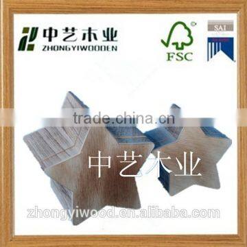 natural star shape antique unfinished korean luxury square wooden jewelry box