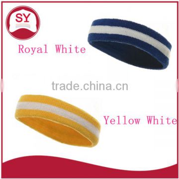 Cotton Terry Stripe sports elastic Headband