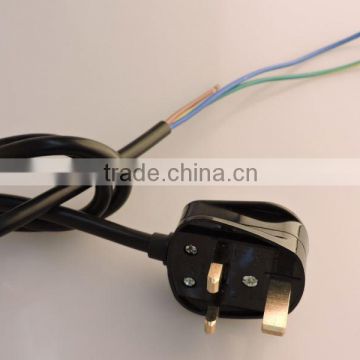 PVC Insulation H05VV-F 3G 0.75mm2/1mm2/1.5mm2 British three pin plug with AC power cord