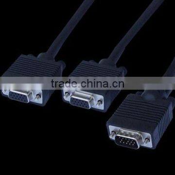 HDB15 Male to Dual double HDB15 Female Y cable splitter cable