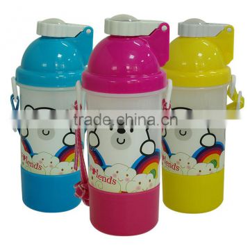 350ml pop up water bottle with screw up bottle and strap shoulder
