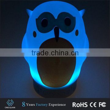 Hot sale owl shape samll bluetooth speaker with LED lamp
