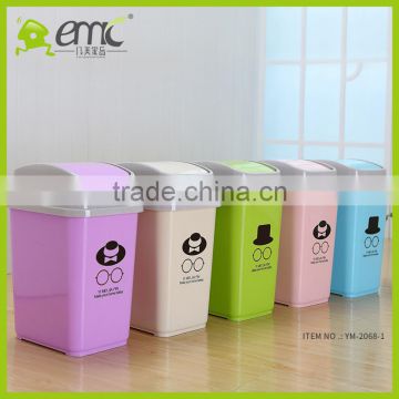 Wholsale pp plastic trash can home waste bins with lids