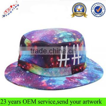 Stylish bucket hat/cap with custom embroidery cotton cool galaxy cheap bucket hat/cap