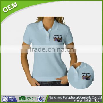 short sleeves gradient color polo shirt for women