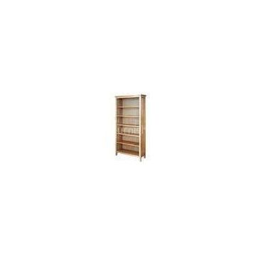 Solid Oak Wood Furniture 6-Tier Natural Bookcase For Study Room