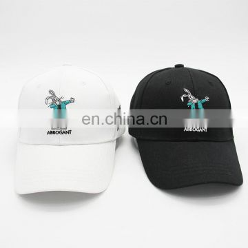 Fashion Wholesale Hip Pop Embroidery Black and White Custom Baseball Cap