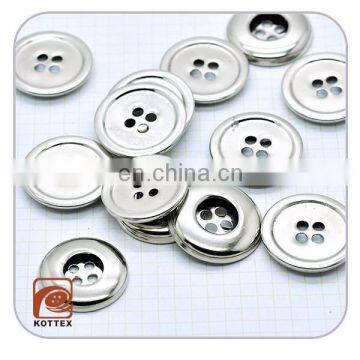 32L 4 Holes Classic Metal Brass Silver Color Sewing Button For Garment Jackets