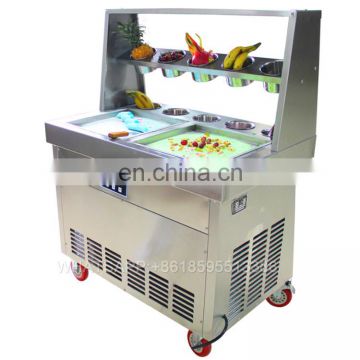 accept customized cheap double pan fried ice cream roll machine/fry ice cream roll pan machine malaysia/fried ice-cream