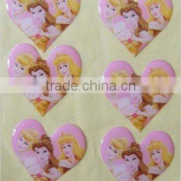 Manufacturer high quality custom design cute shape pink epoxy sticker