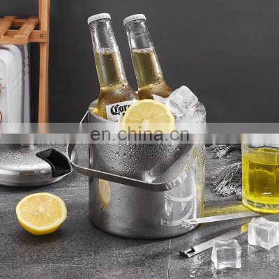 Double Selling Metal Cooler Beer Customizable Wholesale Premium Round Branded Decorative Ice Buckets