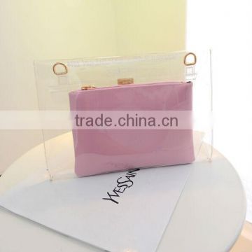2015 New Arrival Brand transparent pvc cosmetic bag BY0880424
