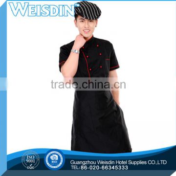 mandarin collar short-sleeve chef coat